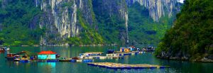 Floating fishing villages, Halong Bay, Vietnam