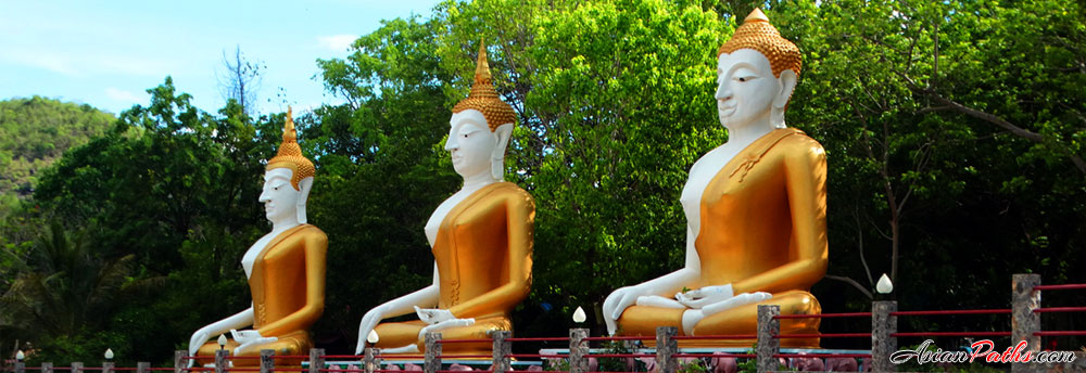 Three Buddhas | Wat Kao Itisukato | Buddhist Temple | Hua Hin | Western Thailand