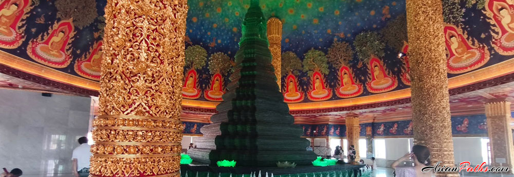 Emerald Glass Stupa | Buddha's Relics | Wat Paknam Phasi Charoen | Bangkok
